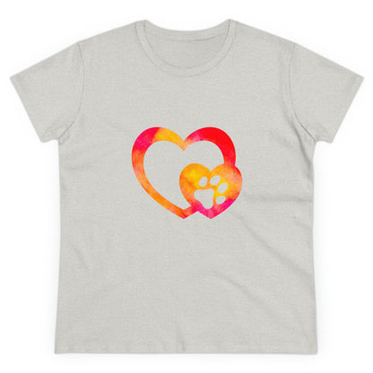 Art, Colorful, Love, Dog Paw- Adult, Semi-fitted, T-shirt