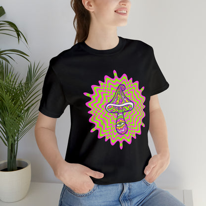 Colorful, Retro Mushrooms T-shirt- Adult, Regular Fit, Soft Cotton, T-shirt