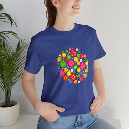 Colorful, Nature, Flowers- Adult, Regular Fit, Soft Cotton,  T-shirt