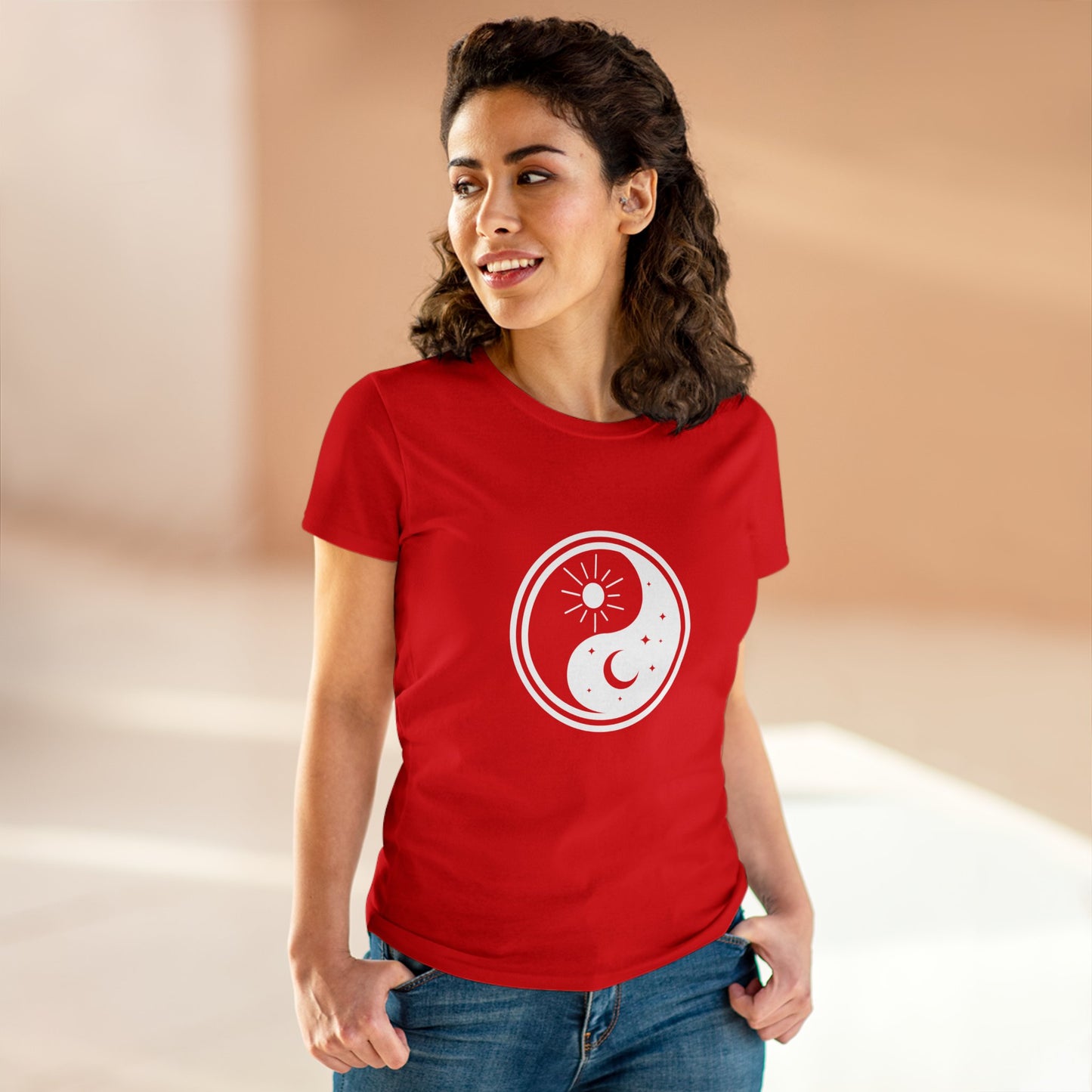 Symbol, Ying Yang, Sun and Moon - Adult, Semi-fitted, T-shirt