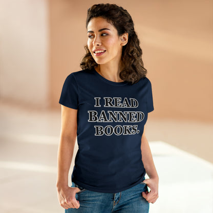 Reading, I Read Banned Books, Things, Books- Adult, Semi-fitted, Full Size Image, T-Shirt