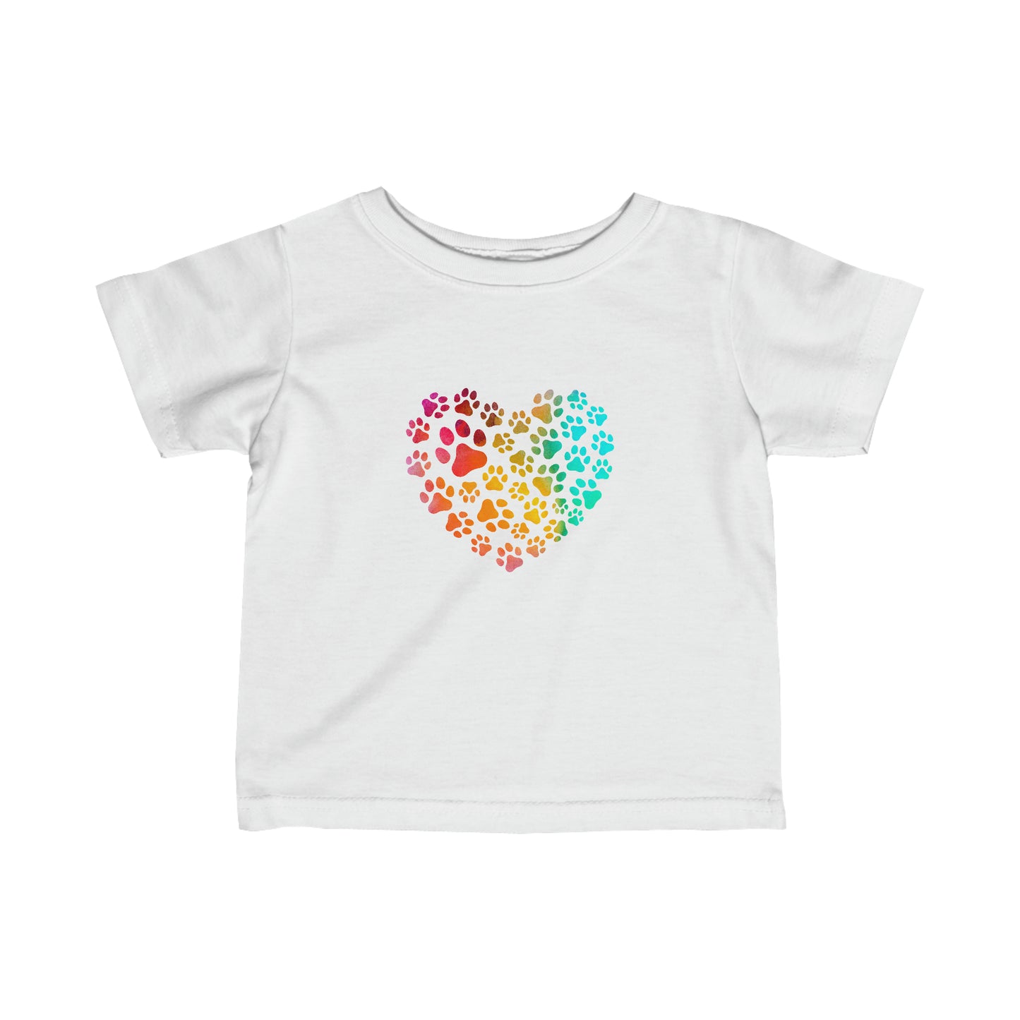 Art, Colorful, Love, Dog Paw- Baby, Infant, Toddler, T-shirt