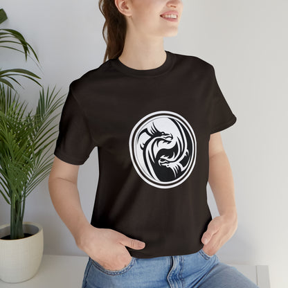 Symbol, Dragon, Ying Yang- Adult, Regular Fit, Soft Cotton, Smaller Size Image, T-shirt