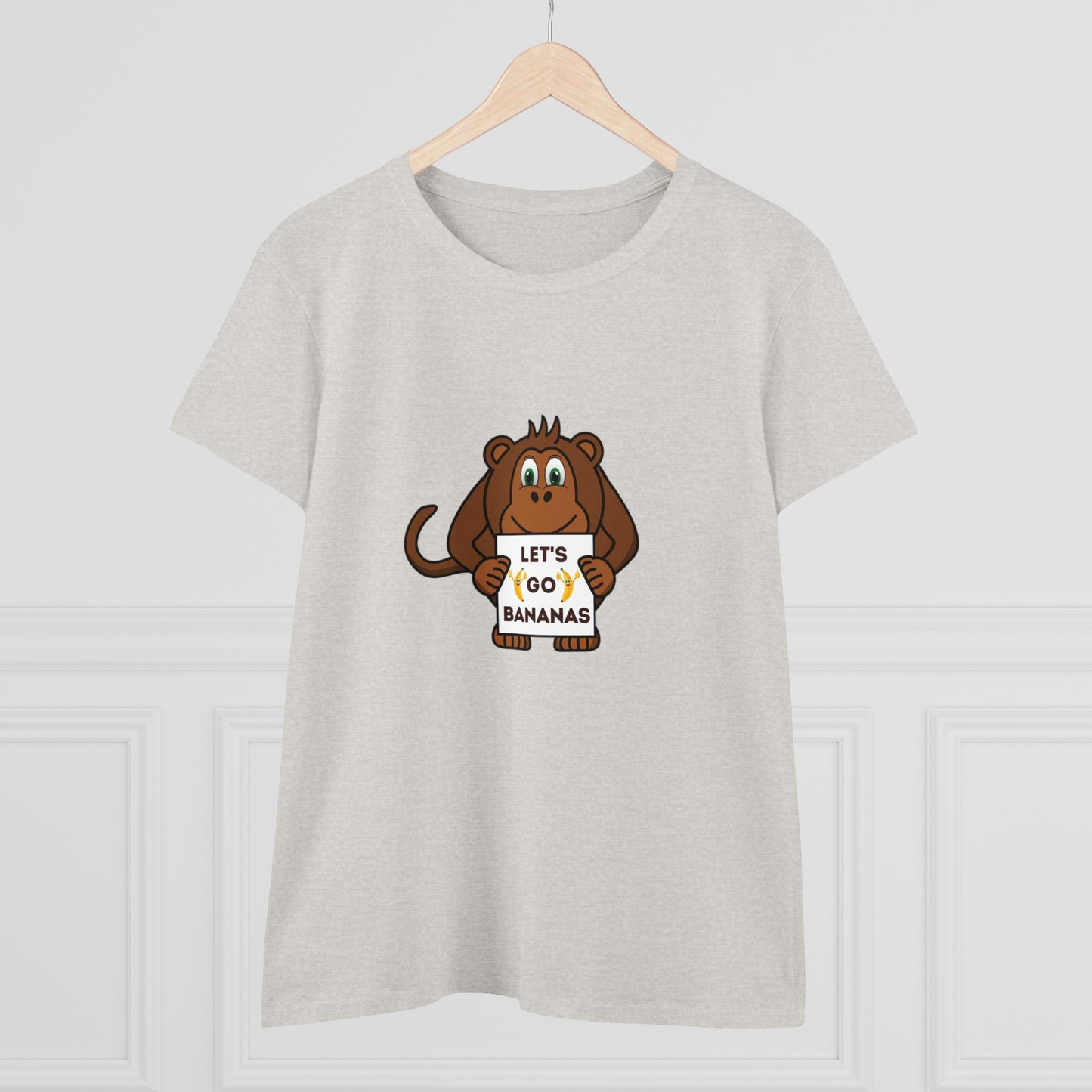 Monkey, Let's Go Bananas, Animals- Adult, Semi-fitted, T-shirt