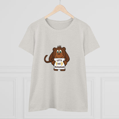 Monkey, Let's Go Bananas, Animals- Adult, Semi-fitted, T-shirt