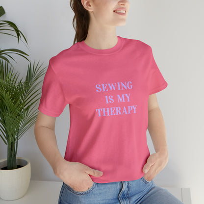 Sewing Is My Therapy- Adult, Regular Fit, Soft Cotton, Smaller Size Image, T-shirt
