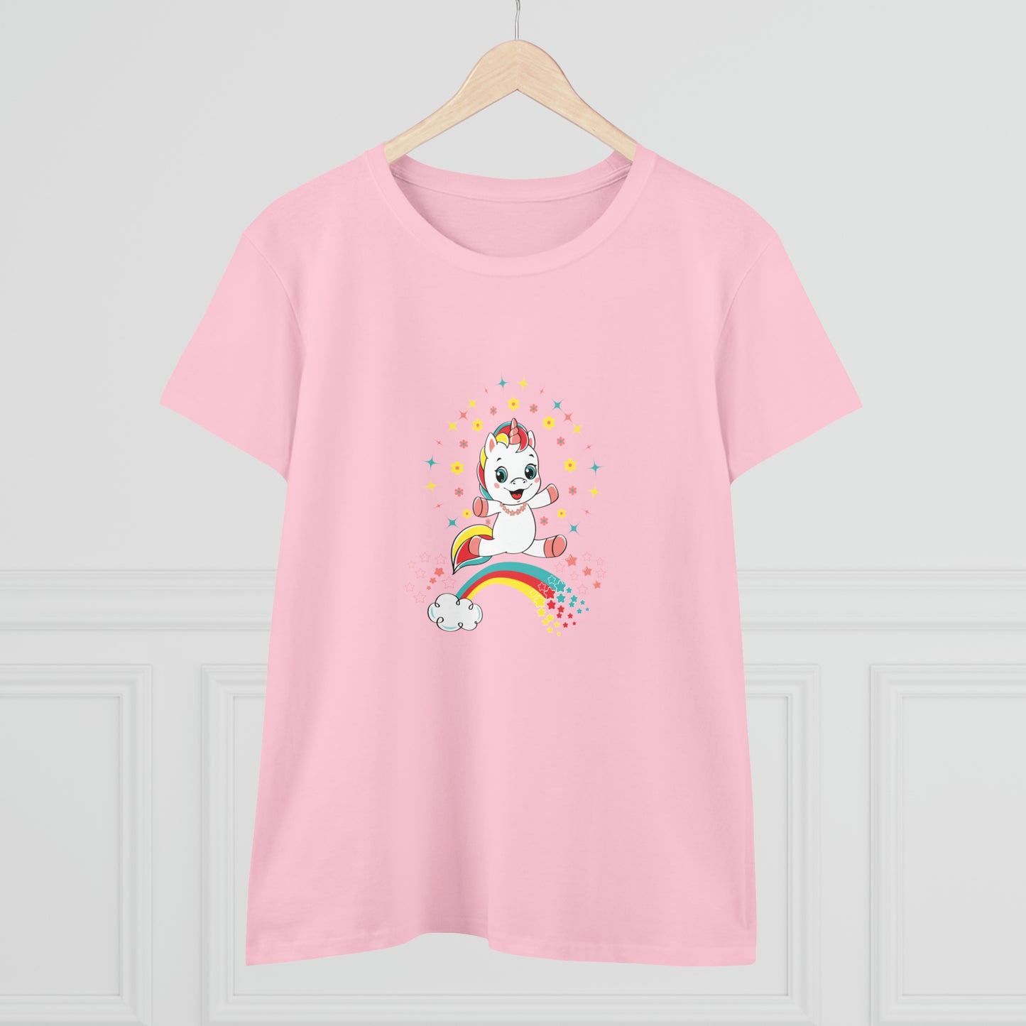 Fantasy, Unicorn, Positive, Things, Rainbow- Adult, Semi-fitted T-shirt