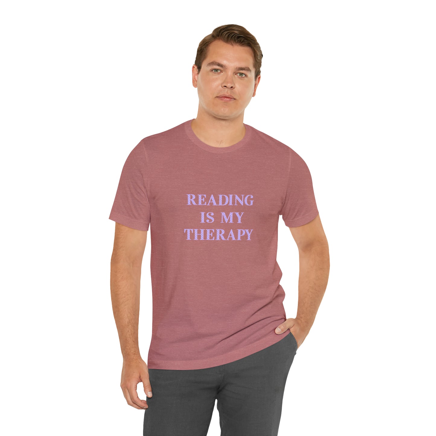 Hobby, Reading Is My Therapy, Books- Adult, Regular Fit, Soft Cotton, Smaller Size Image T-Shirt