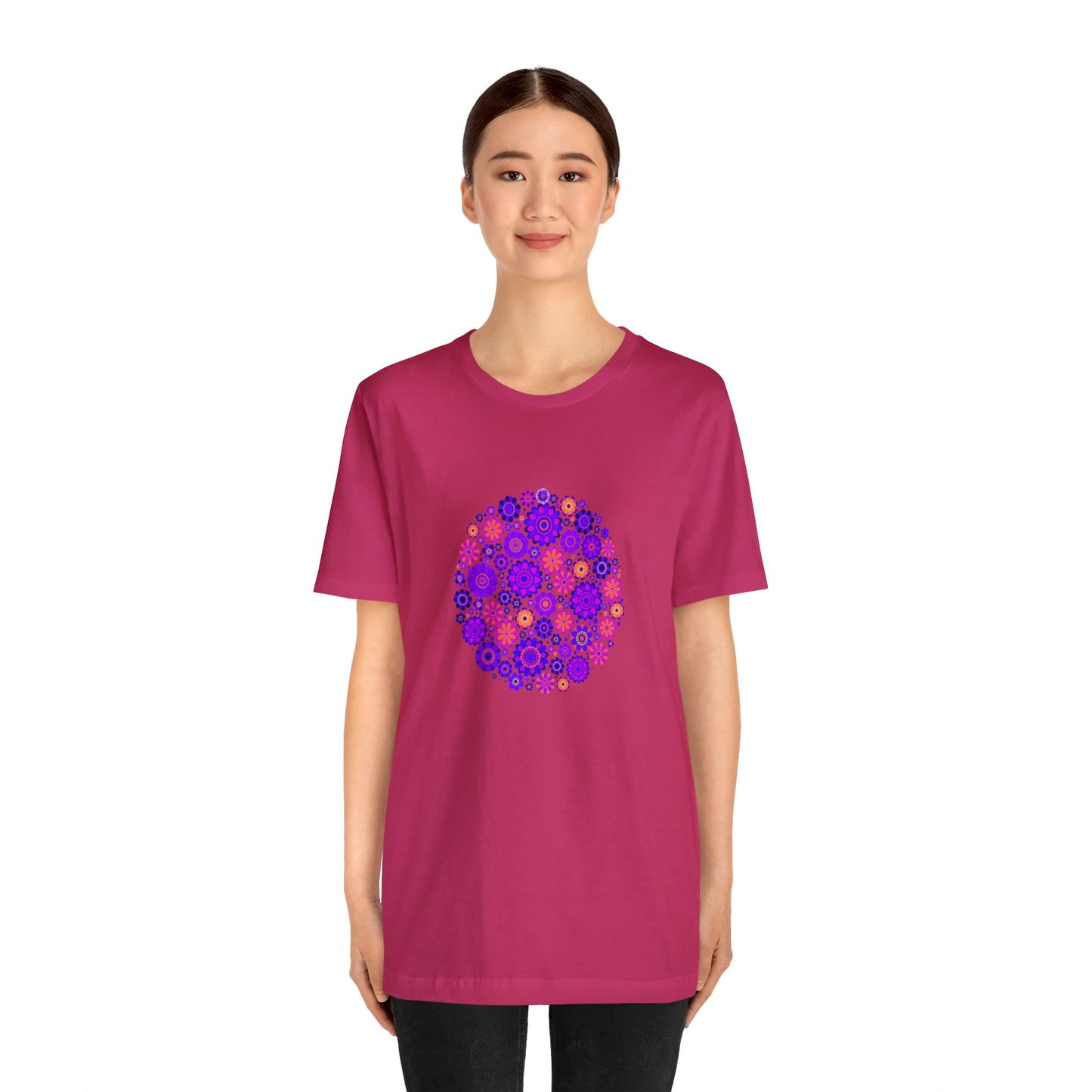 Colorful, Nature, Flowers- Adult, Regular Fit, Soft Cotton,  T-shirt