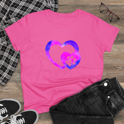Art, Colorful, Love, Dog Paw- Adult, Semi-fitted, T-shirt