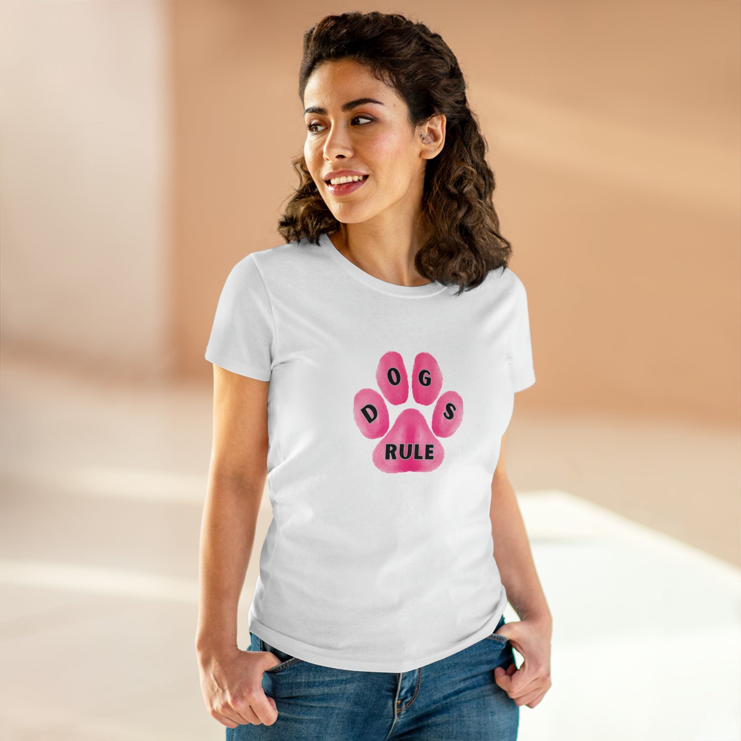 Art, Colorful, Dog Paw, Dogs Rule- Adult, Semi-fitted, T-shirt