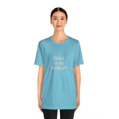 Yoga Is My Therapy- Adult, Regular Fit, Soft Cotton, Smaller Size Image, T-shirt
