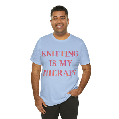 Knitting Is My Therapy- Adult, Regular Fit, Soft Cotton T-shirt