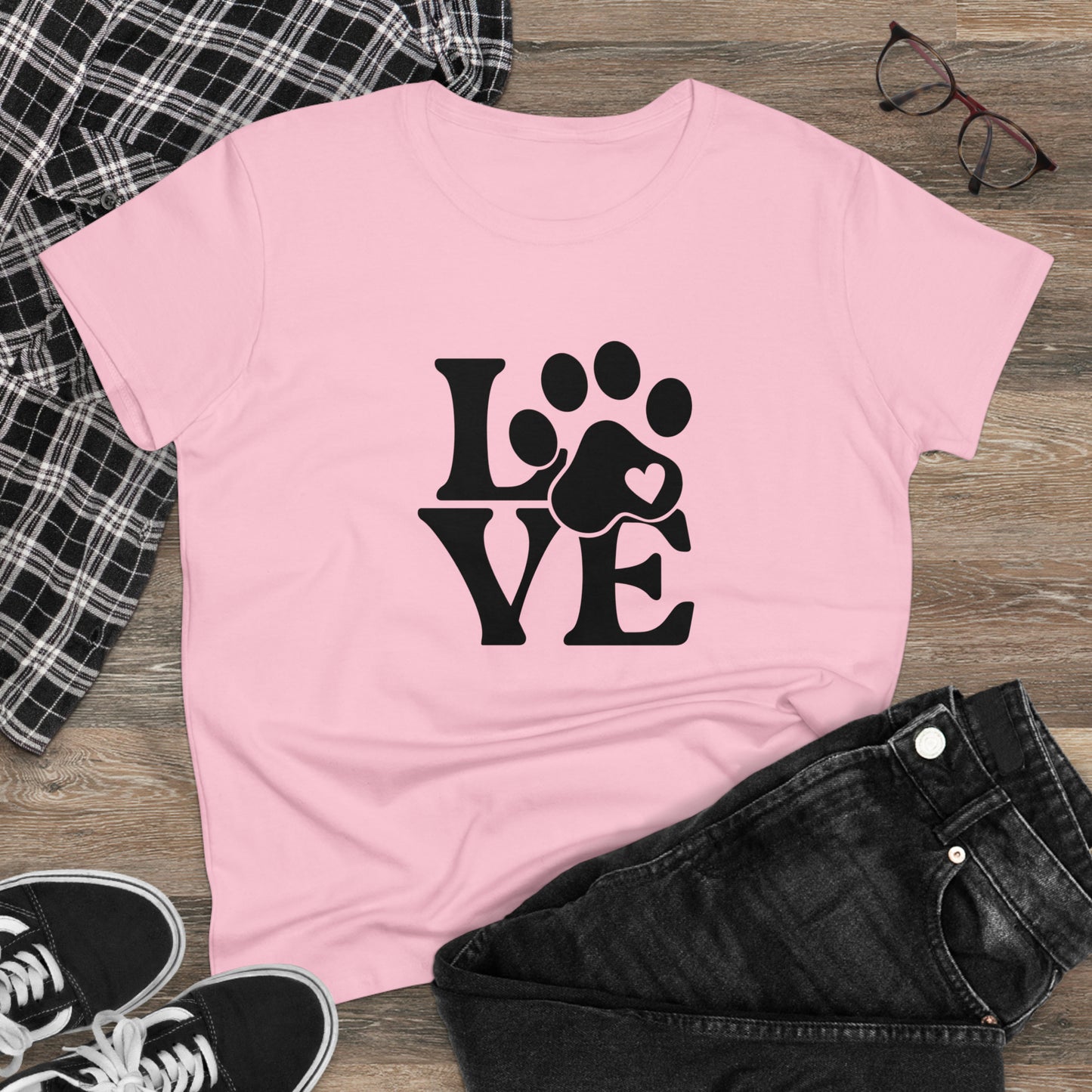 Love, Dog, Animals, Words- Adult, Semi-fitted, T-shirt