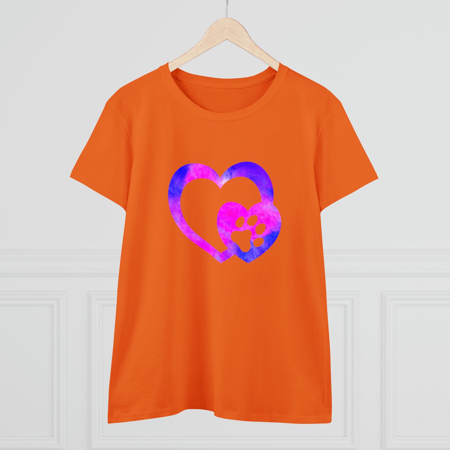 Art, Colorful, Love, Dog Paw- Adult, Semi-fitted, T-shirt