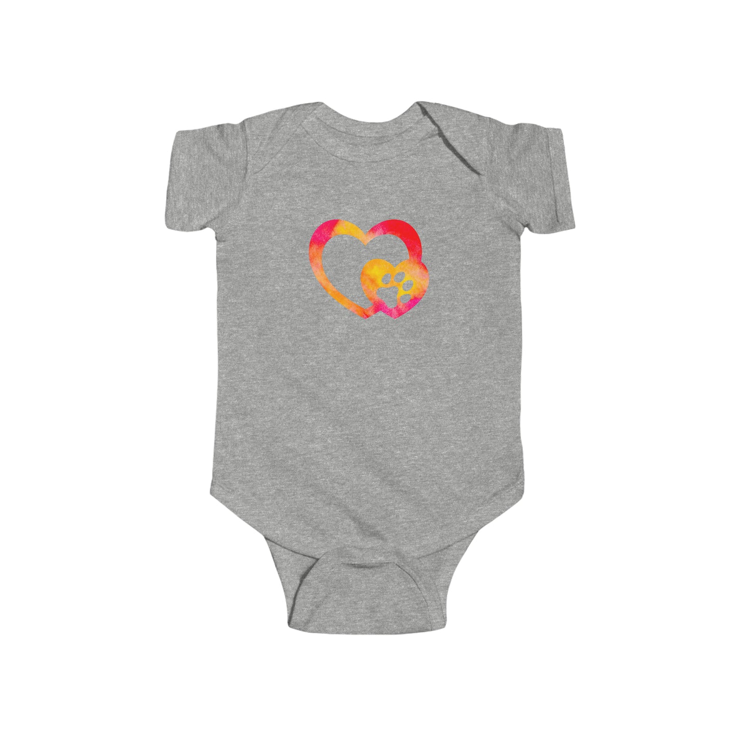 Art, Colorful, Love, Dog Paw- Baby, Infant, Toddler, Soft Cotton, Onesie