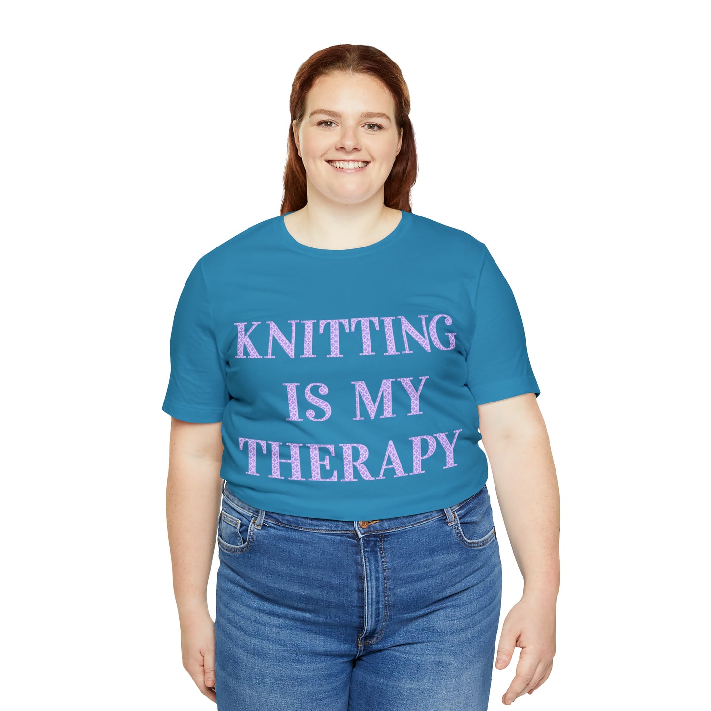 Knitting Is My Therapy- Adult, Regular Fit, Soft Cotton, T-shirt