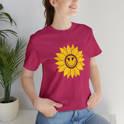 Positive, Sunflower, Nature, Gardens, Flowers, Garden- Adult, Regular Fit, Soft Cotton, T-shirt