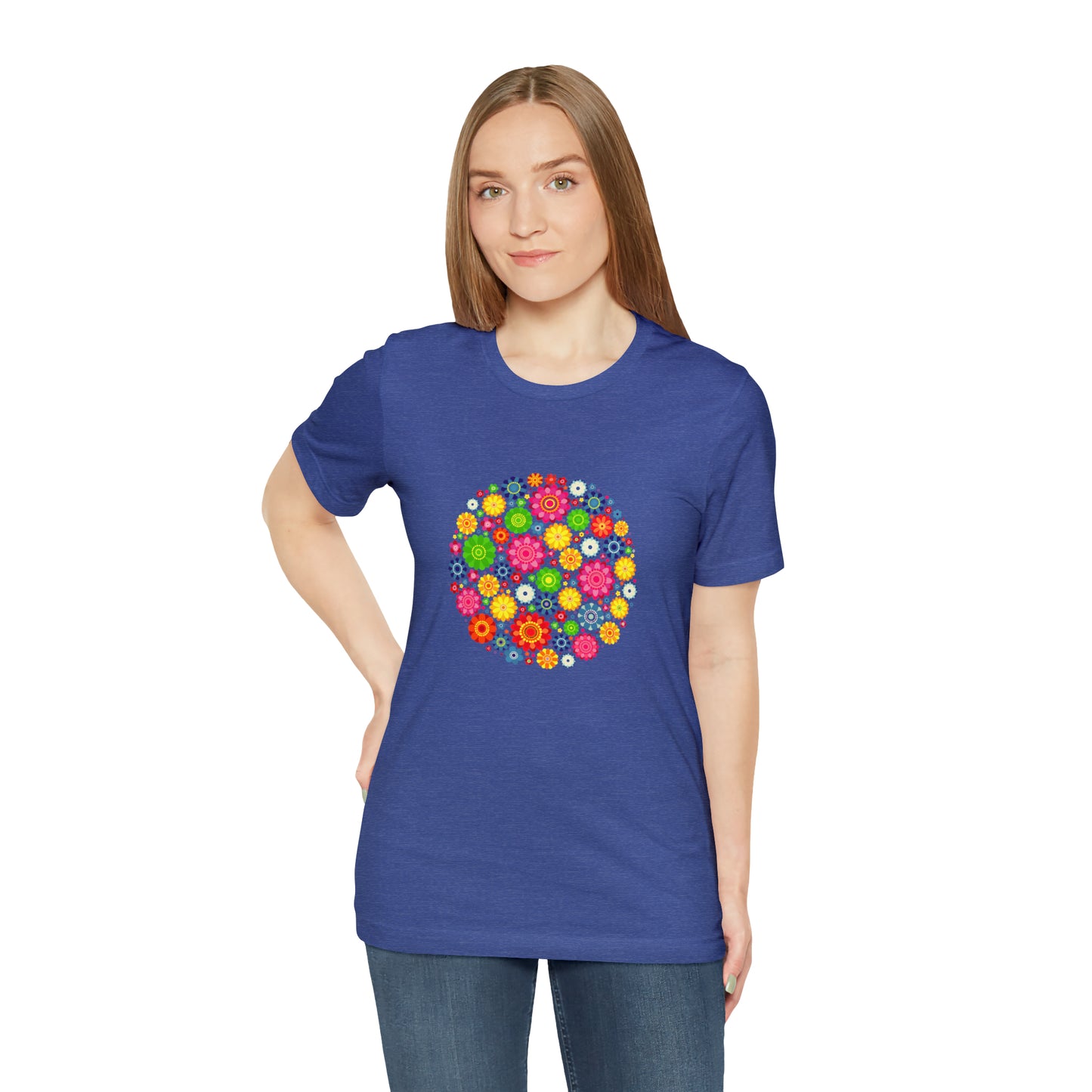 Colorful, Nature, Flowers- Adult, Regular Fit, Soft Cotton,  T-shirt