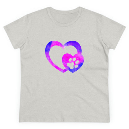 Art, Colorful, Love, Dog Paw- Adult, Semi-fitted, T-shirt