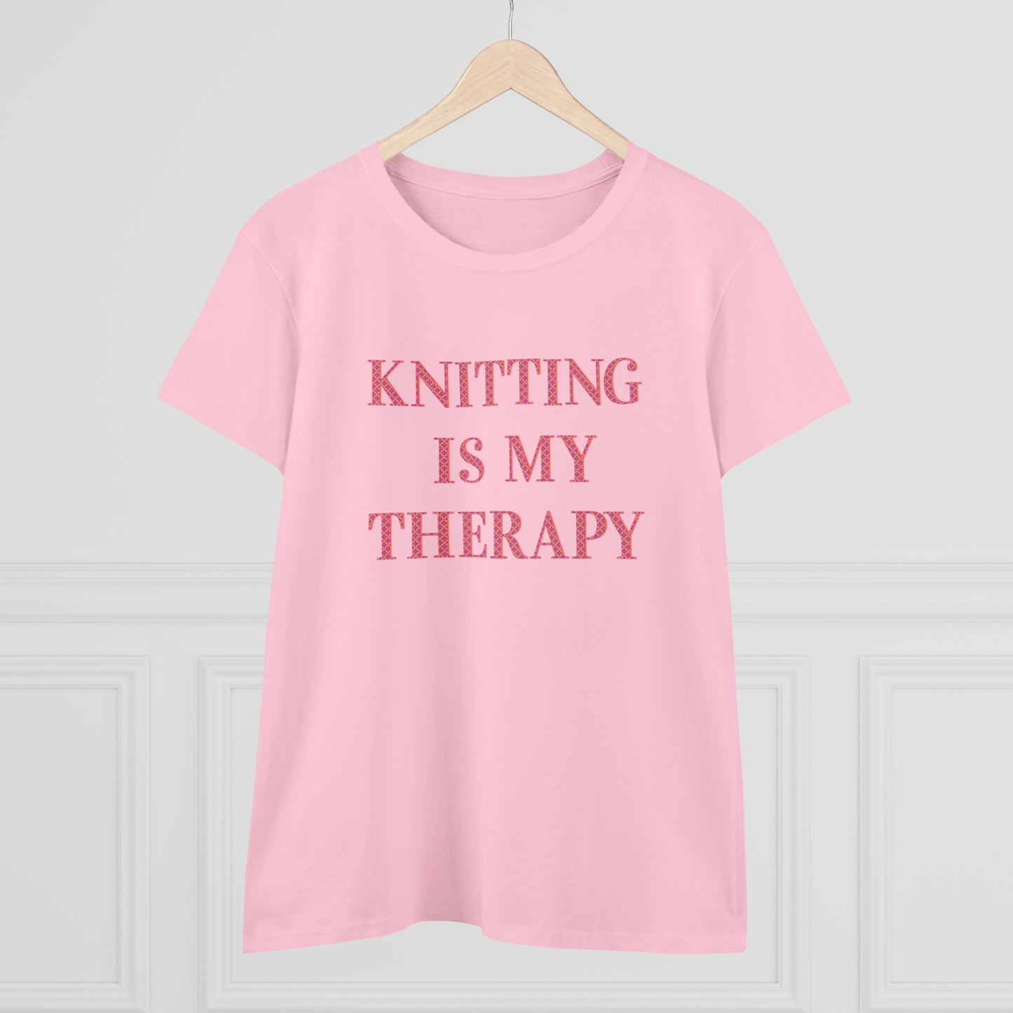 Knitting Is My Therapy- Adult, Semi-fitted T-shirt