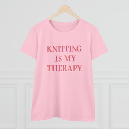 Knitting Is My Therapy- Adult, Semi-fitted T-shirt