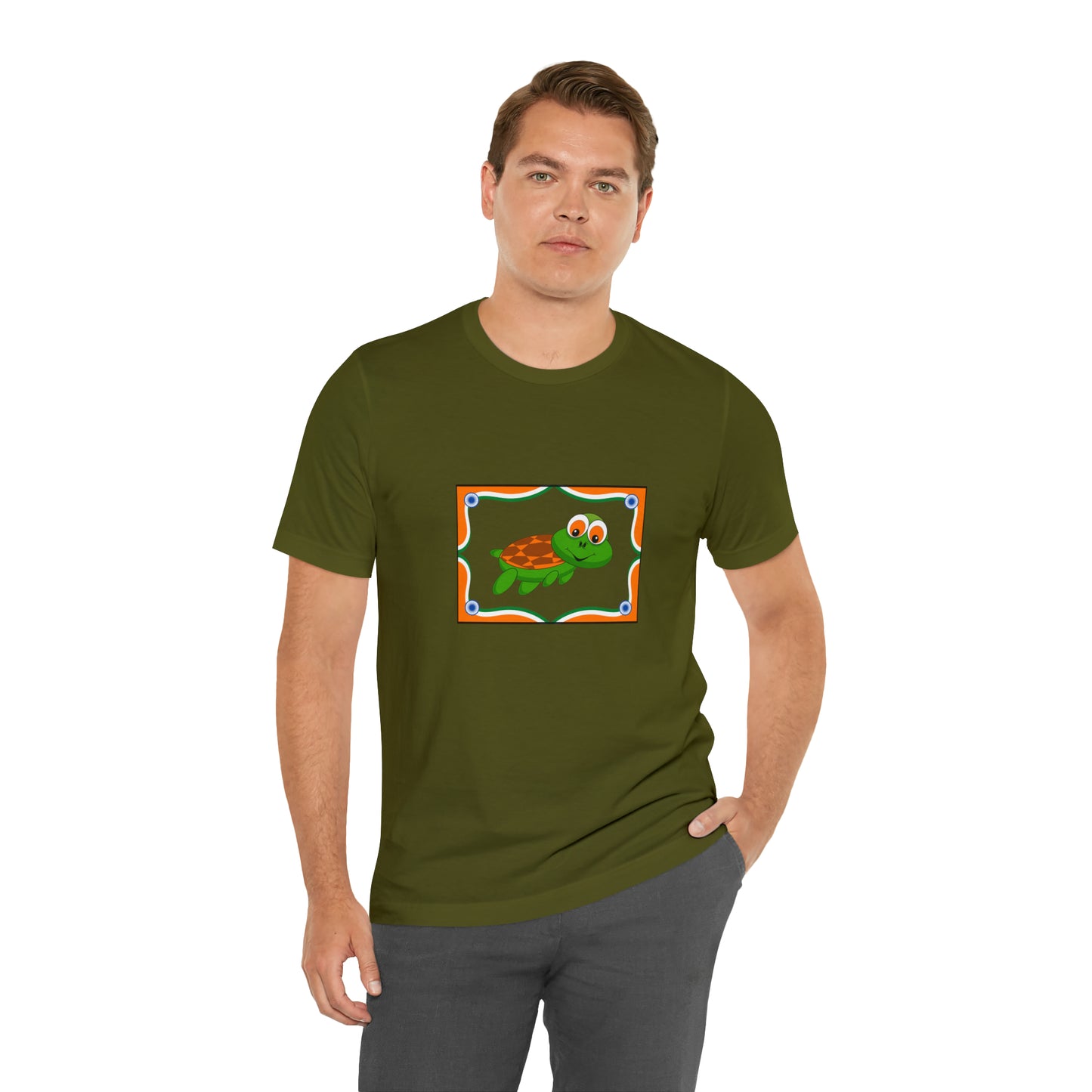 Turtle Swimming, Animals, Sports, Swimming- Adult, Regular Fit, Soft Cotton, T-shirt