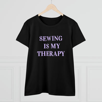 Sewing Is My Therapy- Adult, Semi-fitted T-shirt