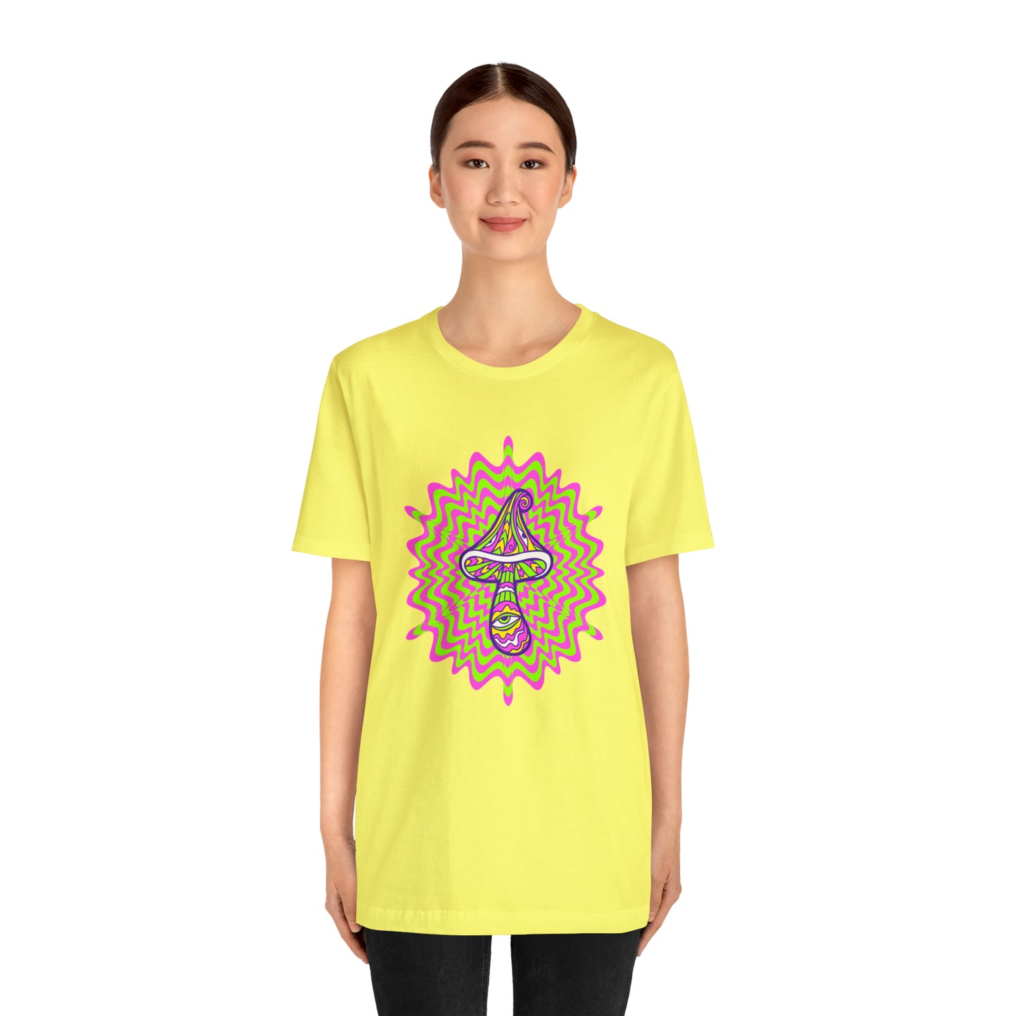 Colorful, Retro Mushrooms T-shirt- Adult, Regular Fit, Soft Cotton, T-shirt