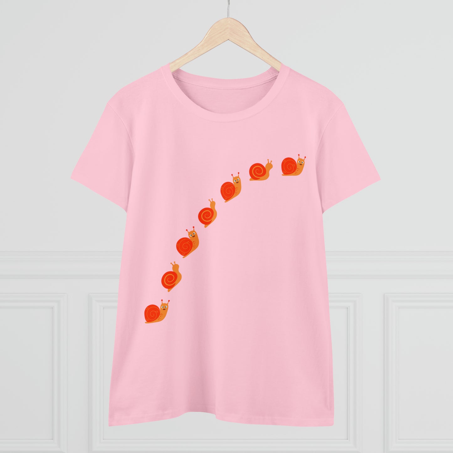 Snail Crossing Bugs, Animals, Nature, Plants, Garden- Adult, Semi-fitted, T-shirt