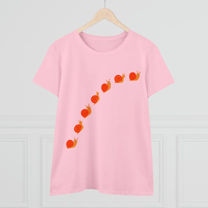 Snail Crossing Bugs, Animals, Nature, Plants, Garden- Adult, Semi-fitted, T-shirt