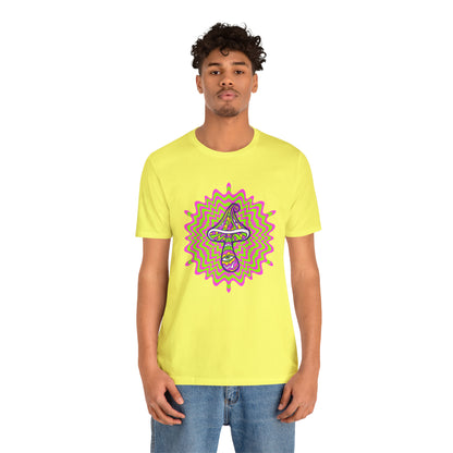 Colorful, Retro Mushrooms T-shirt- Adult, Regular Fit, Soft Cotton, T-shirt