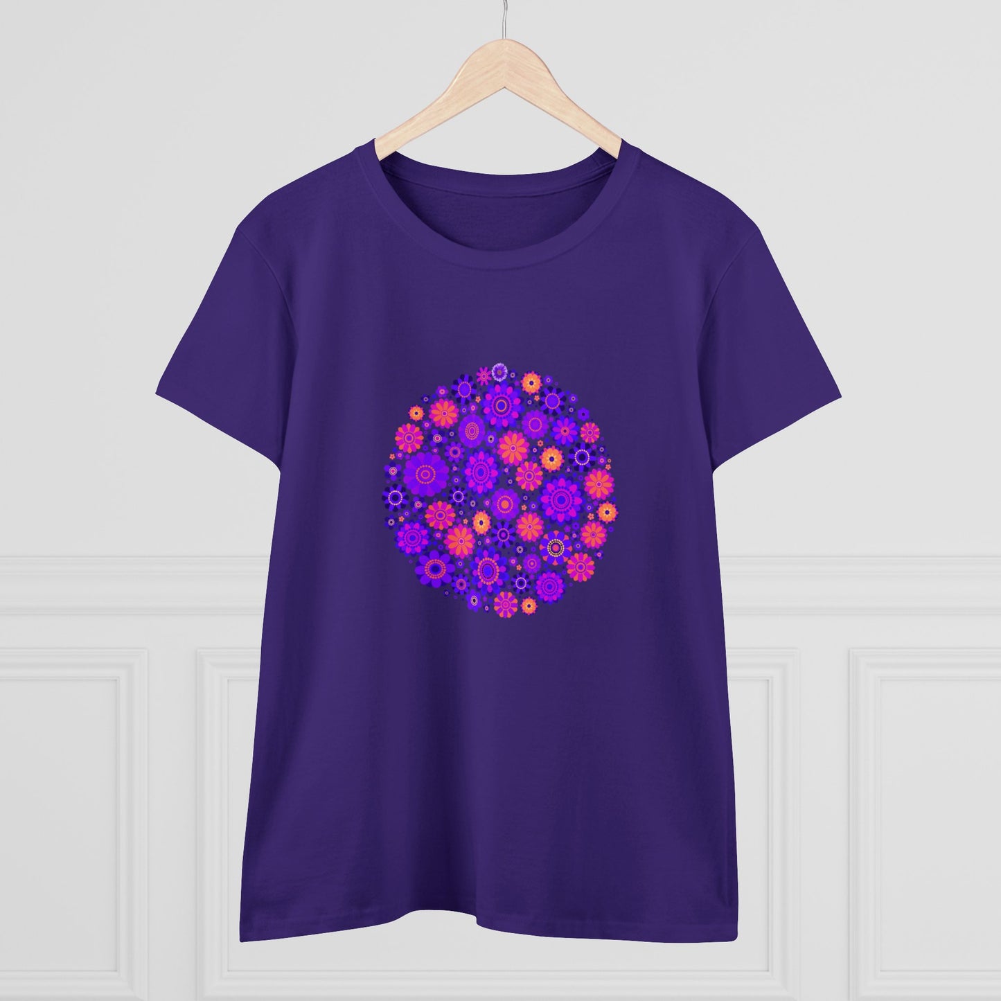 Colorful, Nature, Flowers- Adult, Semi-fitted, T-shirt