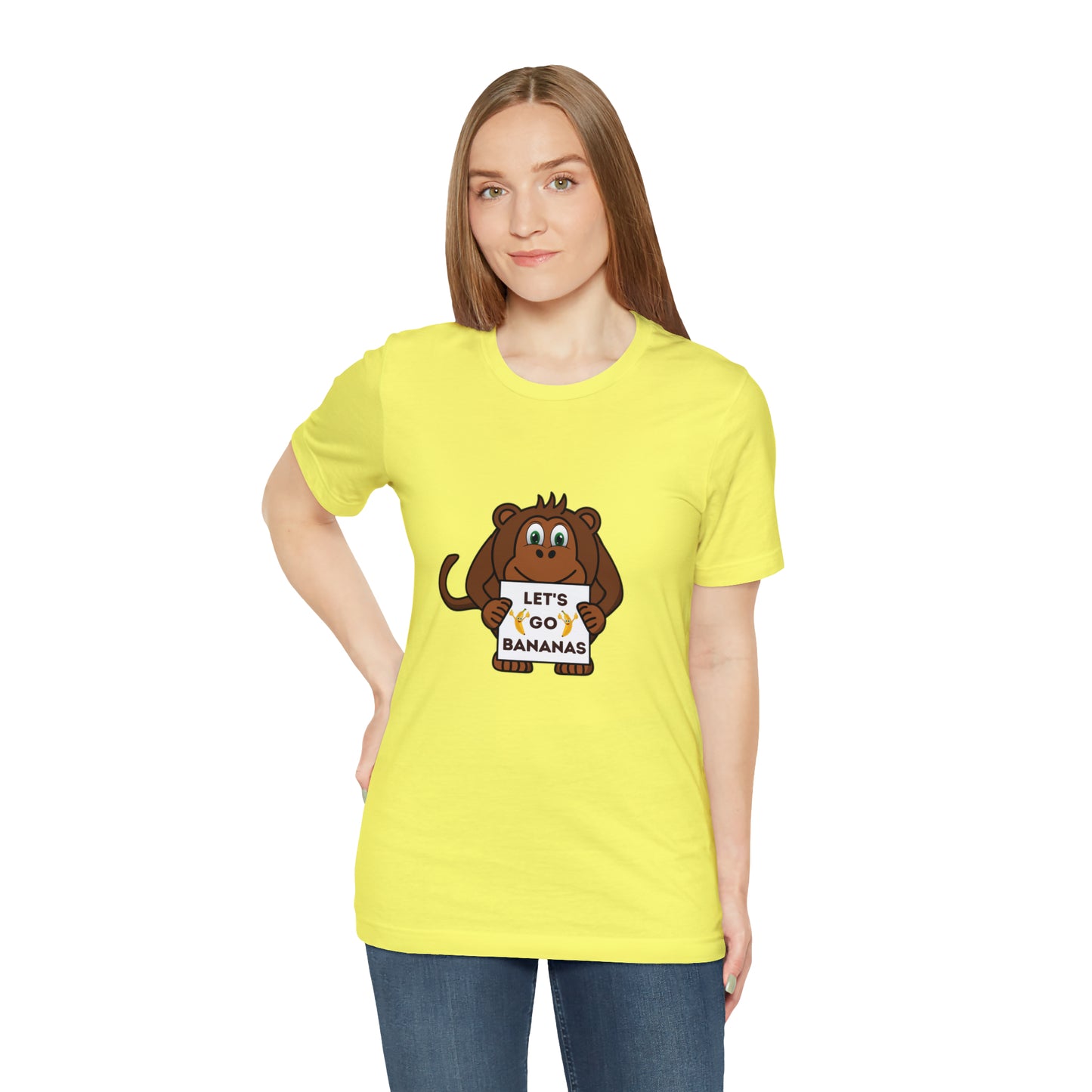 Monkey, Let's Go Bananas, Animals- Adult, Regular Fit, Soft Cotton, T-shirt