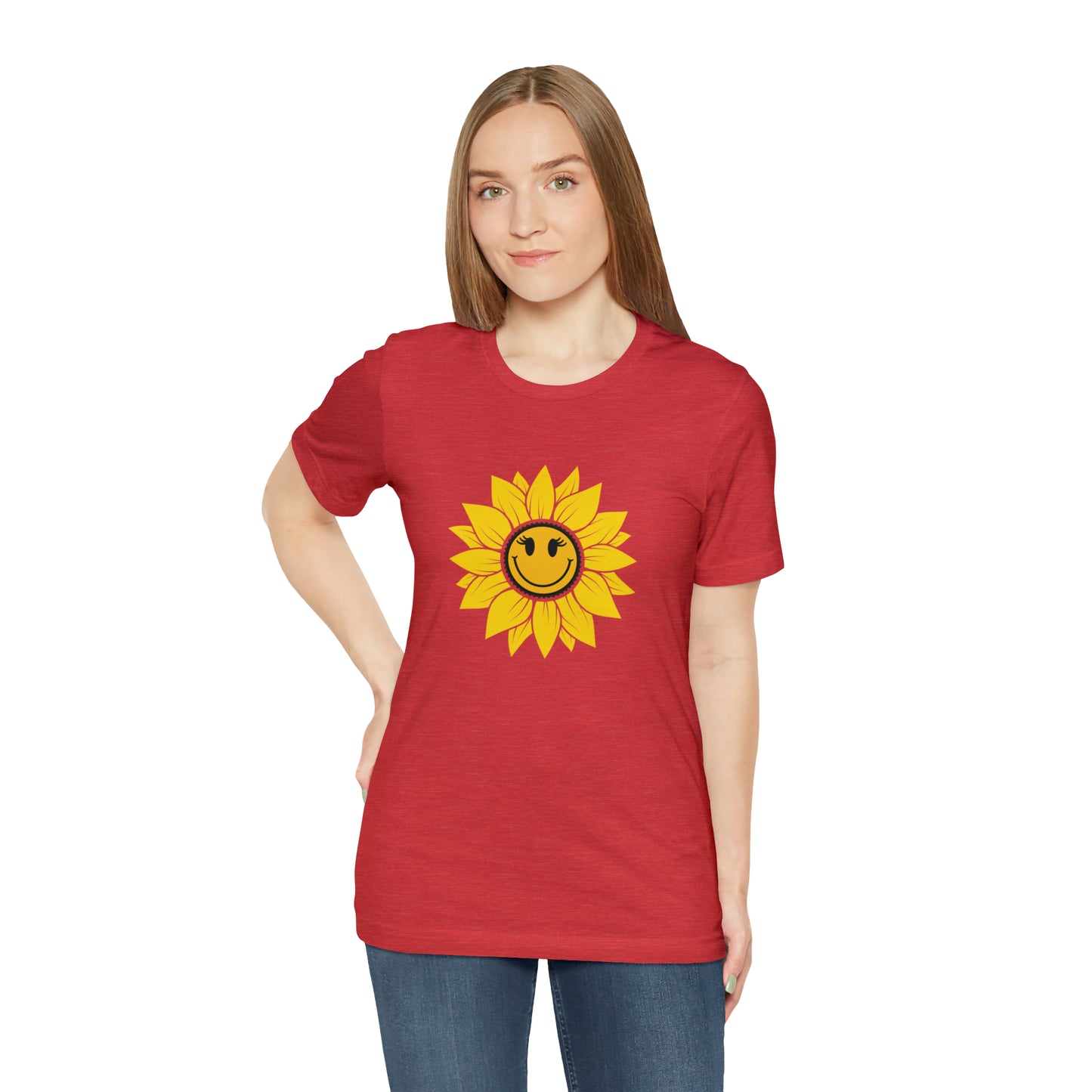 Positive, Sunflower, Nature, Gardens, Flowers, Garden- Adult, Regular Fit, Soft Cotton, T-shirt