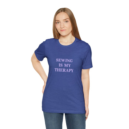 Sewing Is My Therapy- Adult, Regular Fit, Soft Cotton, Smaller Size Image, T-shirt