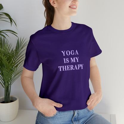 Yoga Is My Therapy- Adult, Regular Fit, Soft Cotton, Smaller Size Image, T-shirt