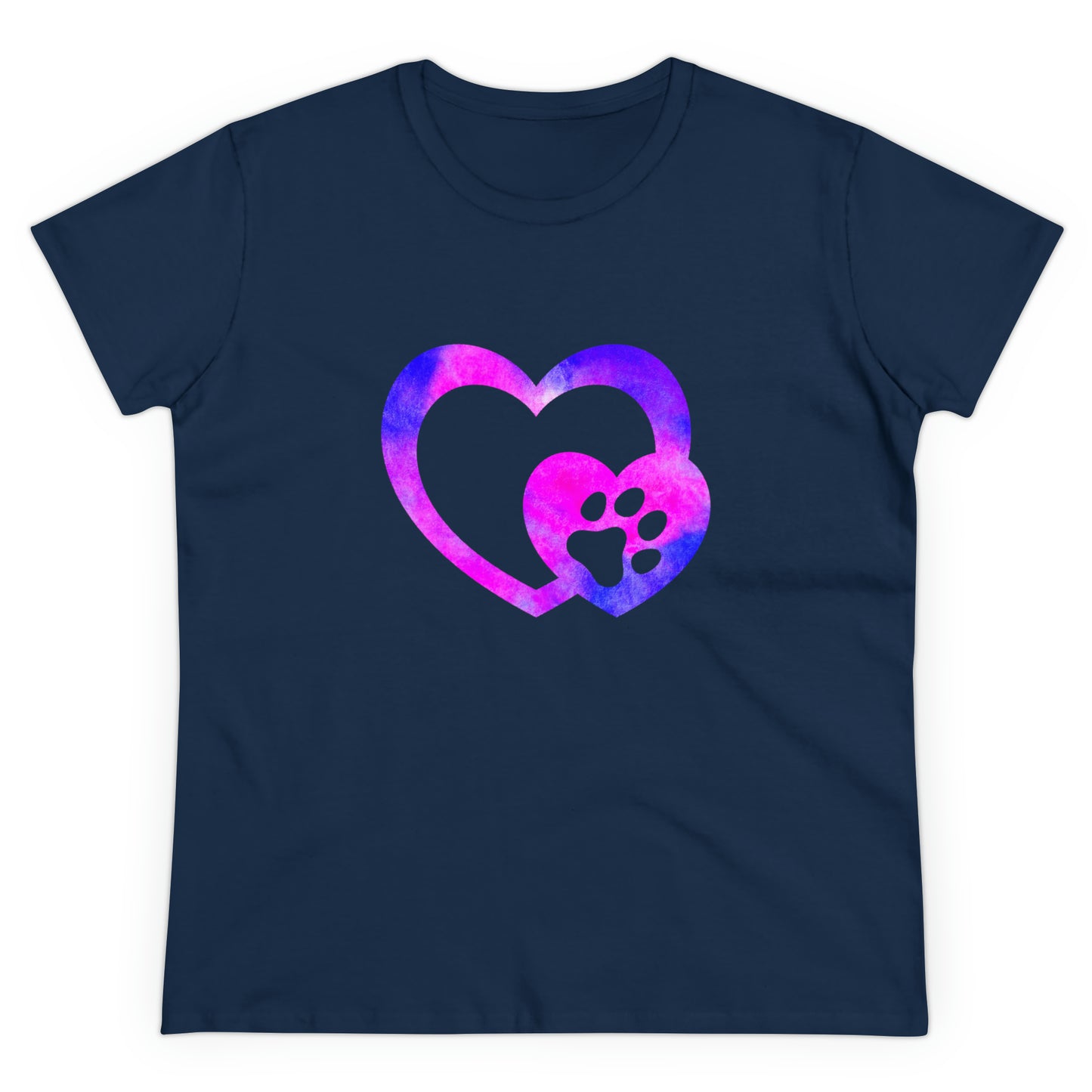 Art, Colorful, Love, Dog Paw- Adult, Semi-fitted, T-shirt