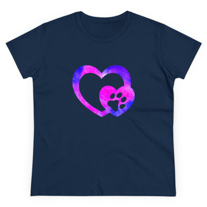 Art, Colorful, Love, Dog Paw- Adult, Semi-fitted, T-shirt