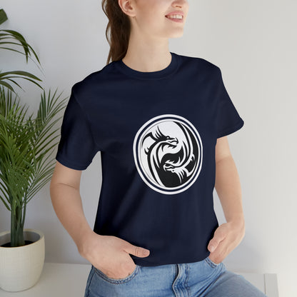 Symbol, Dragon, Ying Yang- Adult, Regular Fit, Soft Cotton, Smaller Size Image, T-shirt
