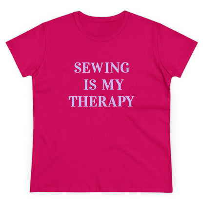 Sewing Is My Therapy- Adult, Semi-fitted T-shirt