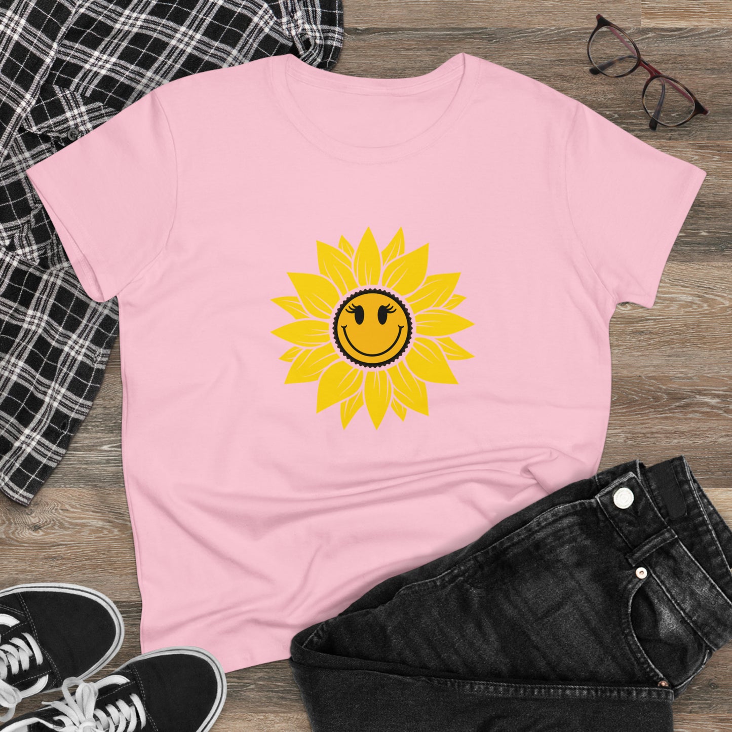 Positive, Sunflower, Nature, Gardens, Flowers, Garden- Adult, Semi-fitted, Half Caffeinated (Smaller Size Image), T-shirt