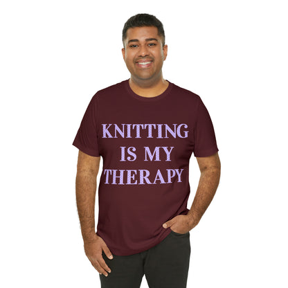 Knitting Is My Therapy- Adult, Regular Fit, Soft Cotton, T-shirt