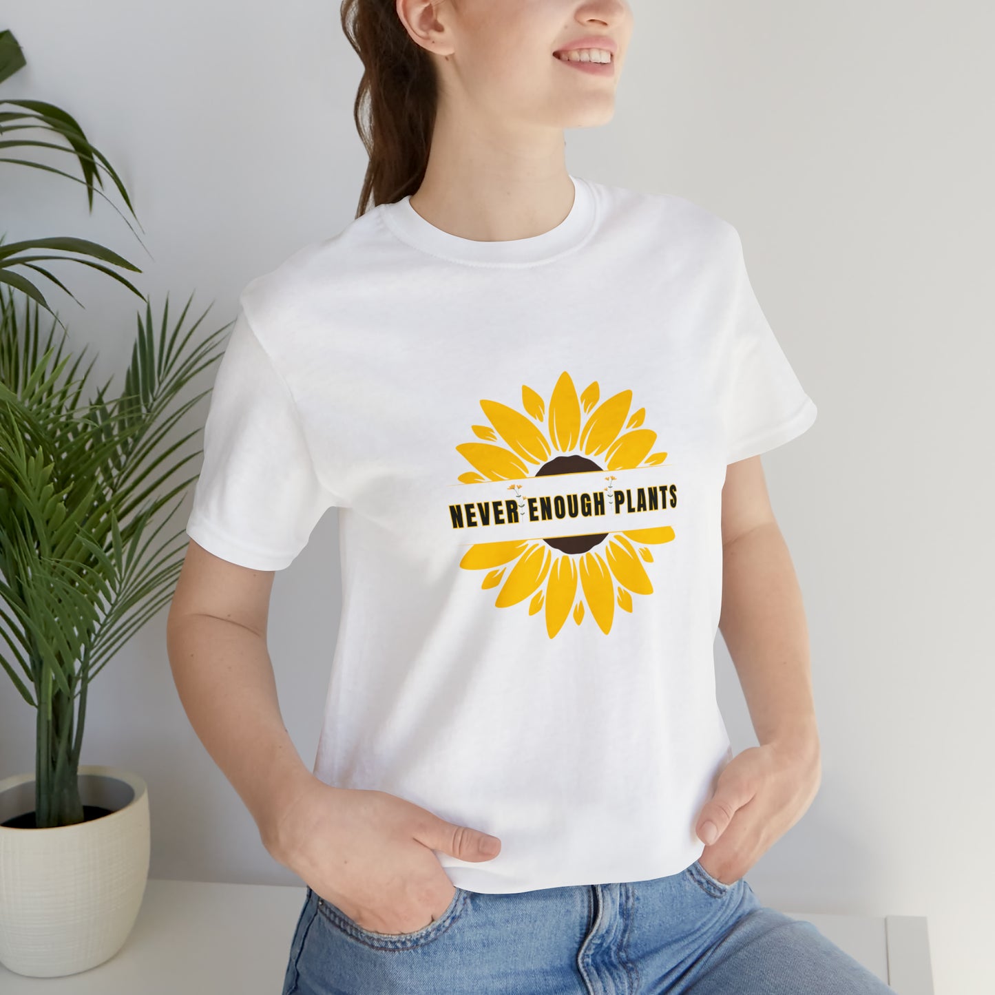 Nature, Plants, Flowers, Garden, Never Enough Plants, Sunflowers- Adult, Regular Fit, Soft Cotton, T-shirt