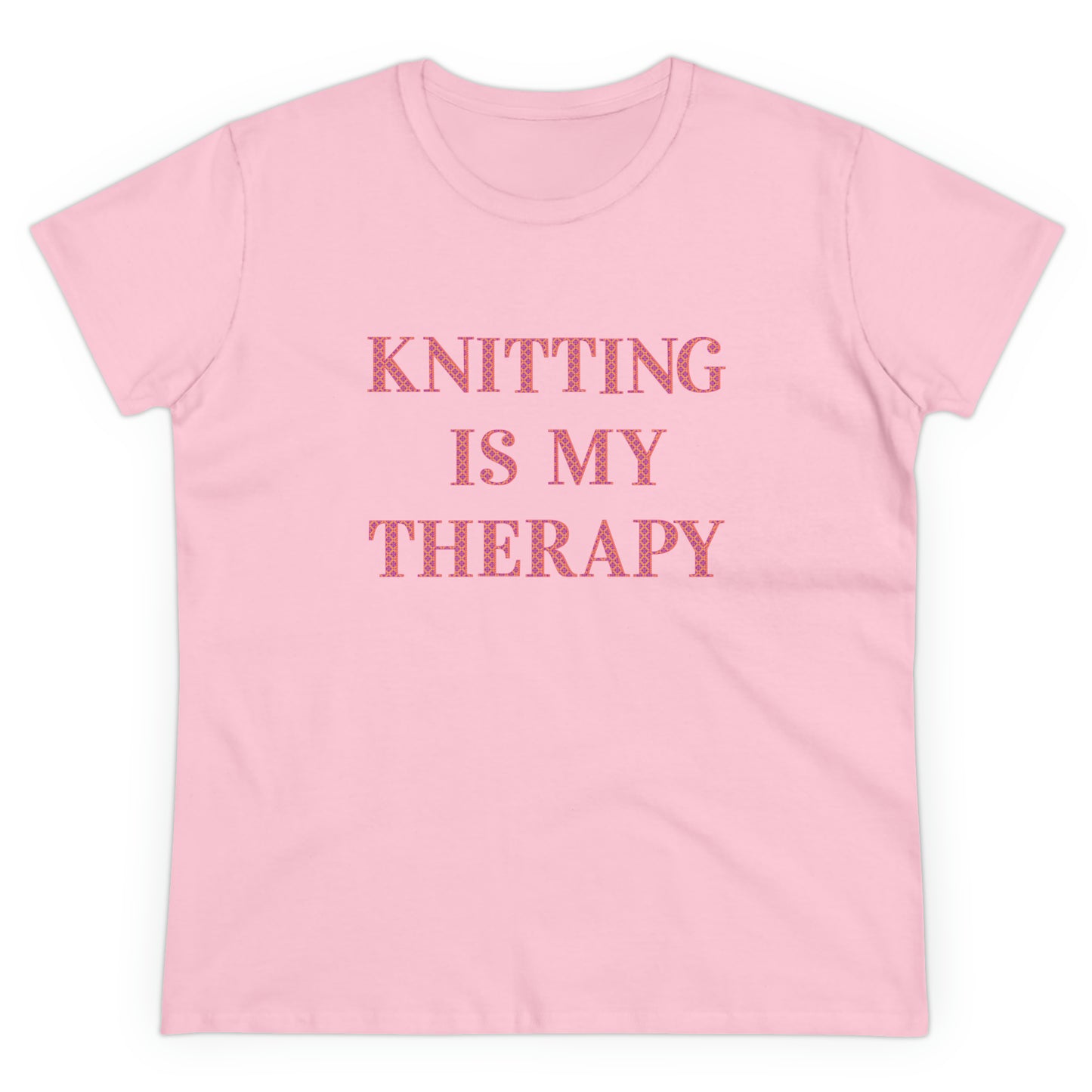 Knitting Is My Therapy- Adult, Semi-fitted T-shirt