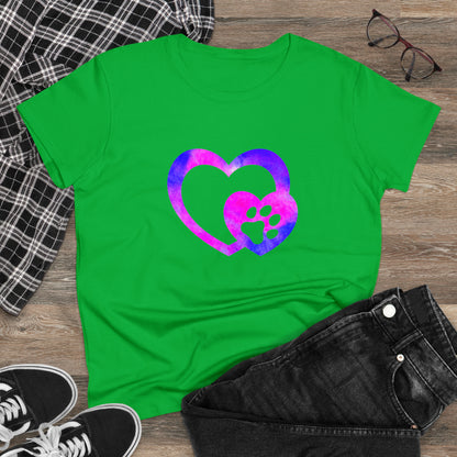 Art, Colorful, Love, Dog Paw- Adult, Semi-fitted, T-shirt