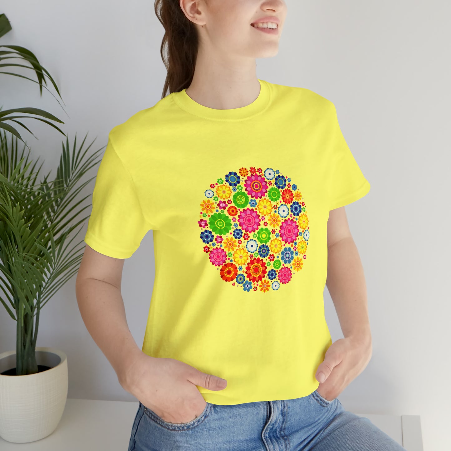 Colorful, Nature, Flowers- Adult, Regular Fit, Soft Cotton,  T-shirt