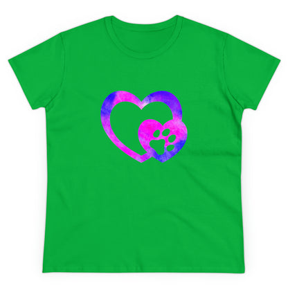 Art, Colorful, Love, Dog Paw- Adult, Semi-fitted, T-shirt