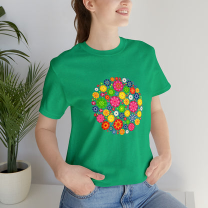 Colorful, Nature, Flowers- Adult, Regular Fit, Soft Cotton,  T-shirt