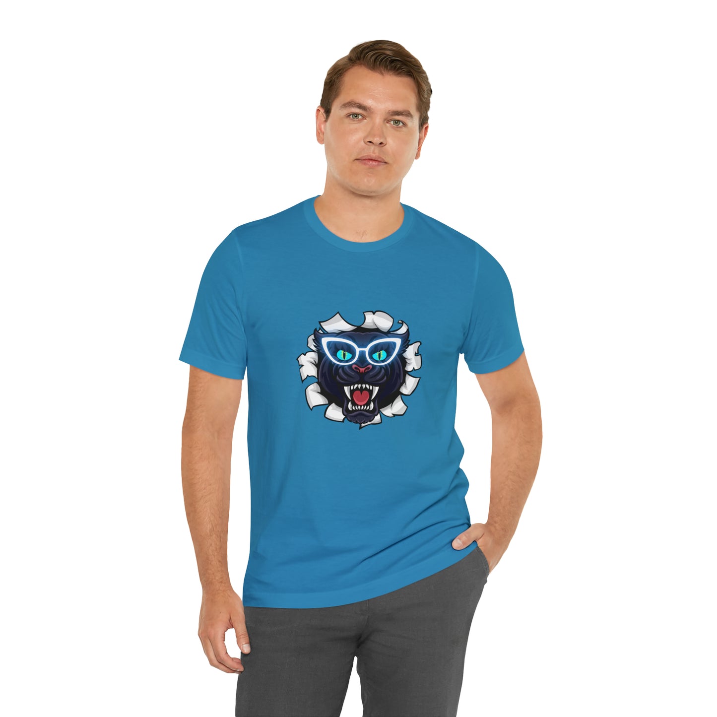 Holidays, Halloween, Animals, Felines, Funny, Sports, Panthers- Adult, Regular Fit, Soft Cotton, T-shirt